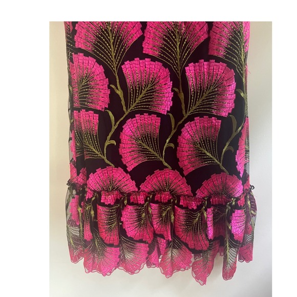 Trina Turk Sleeveless‎ Party Dress Ruffle Hem Floral Print Mini Dress SZ 6 - Picture 3 of 8